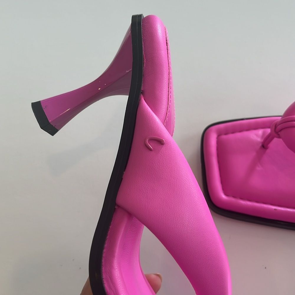 Circus by Sam Edelman Pink Square-Toe Heeled Thong Sandals - Picture 6 of 8